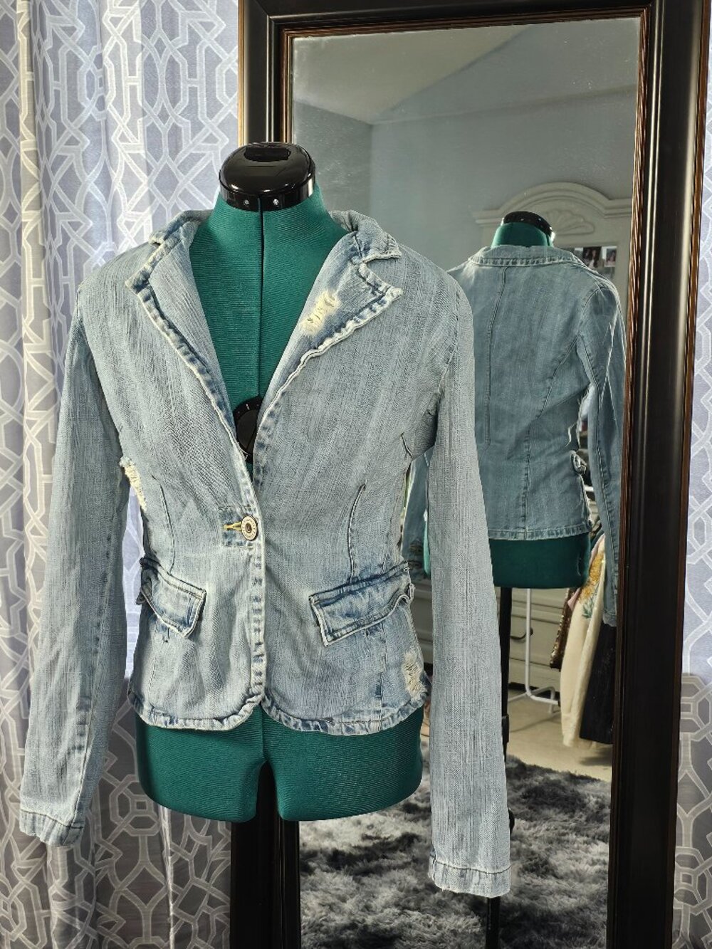 Z Cavaricci Denim Blazer, Size M • Vintage